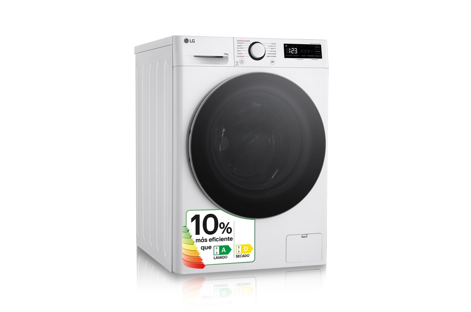 LG F4DR6009A1W Intelligenter Wäschetrockner AI Direct Drive TM, Turbowash 360°, 9/6 kg, 1400 U/min, 10% effizienter als A (Waschen) / D (Trocknen), Serie 600, Weiß