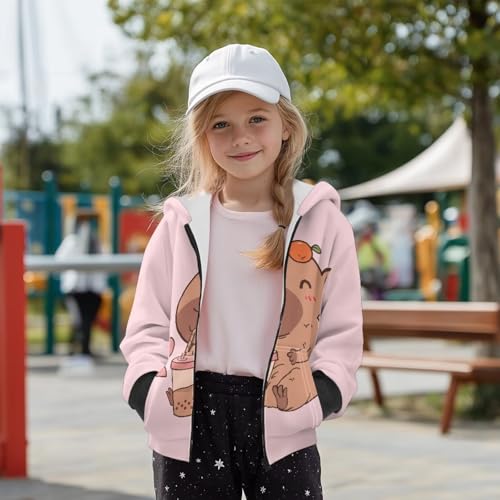 Boys Girls Hooded Hoodie Full Zip Sweatshirt with Pockets for Winter Fall Long Sleeve Fleece Hoodies3