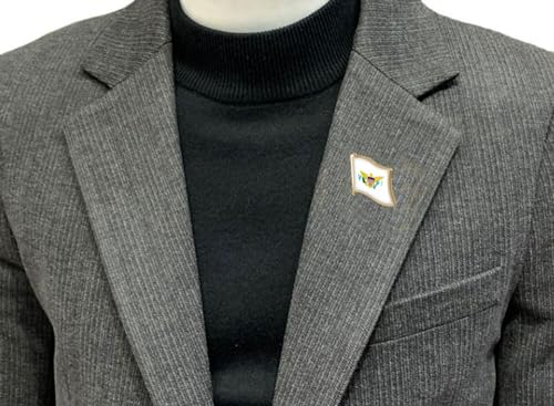 Image of vmcoatdu Country Flag Backs Locking Pin Keepers Locking Clasp Pin Badge International Travel Brooch Metal Alloy Souvenir Pin 0.75x0.7 Inch Small Pin
