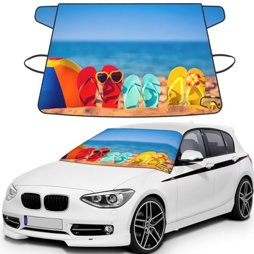 Couverture de pare-brise de voiture anti-givre plus de grattage le matin motif tongs