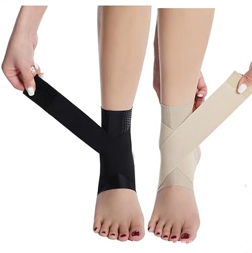 Miniatura 2 de MINILUJIA Tobillera transpirable de manga fina con correas ajustables, soporte de arco, estabilizador de pies, tendinitis, recuperación de