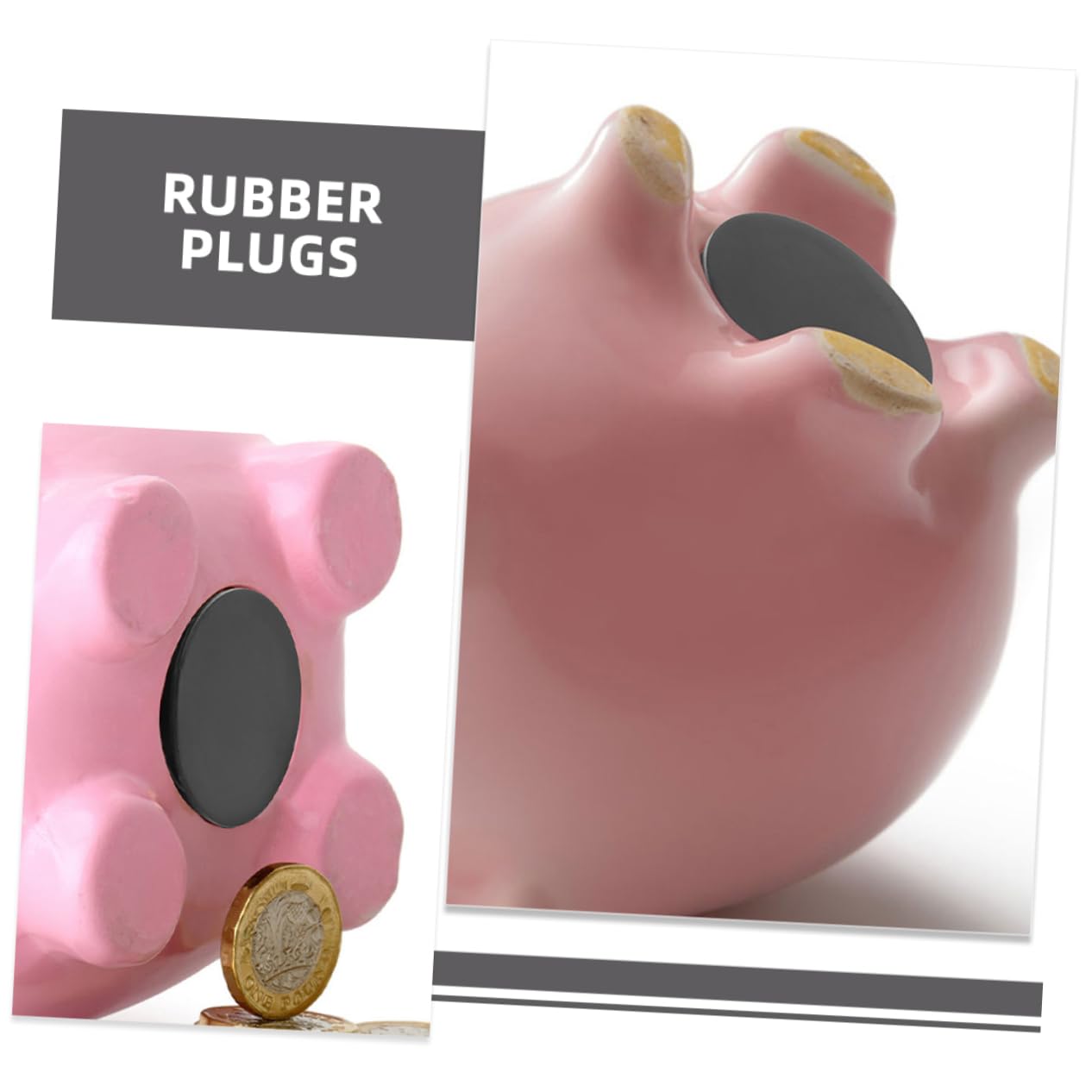 Toddmomy Piggy Bank Supplies 15pcs Round Stopper Plugs Airtight Sealing for Coins Reusable Smooth for Piggy Banks Jar Bottom Plugs