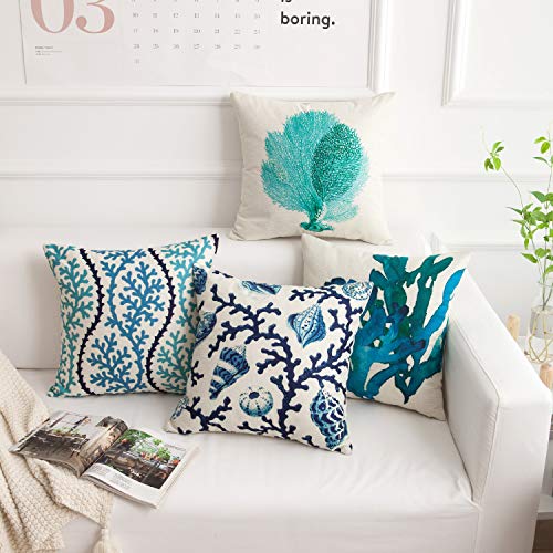 Famibay Decorative Pillow Cover Ocean Park Theme Square Cotton Linen Throw Pillow Case Cushion Cover 18 X 18 thumb #4
