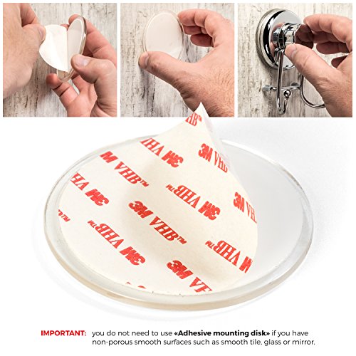 HASKO accessories - Powerful Vacuum Suction Cup Toilet Paper Holder – Wall Mount Stainless Steel Tissue Roll Dispenser for Bathroom & Kitchen – Can be Mounted on Clean Flat Smooth Surface (Chrome)