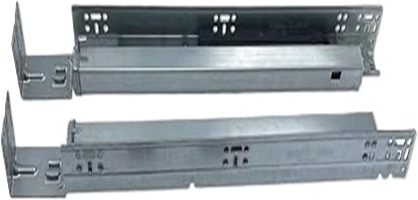 Full Extension Soft Close Undermount Drawer Slides with Locking Mechanism, Metal Brackets, and Stainless Steel - 6 Pairs