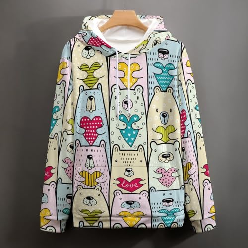 Sweatshirt ours mignon UMENG pull à capuche pour cocooning et sorties