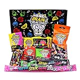 🍬Contiene una variedad de diferentes productos Brain Blasterz: caramelos duros agrios, goma agria, barra masticable agria y más