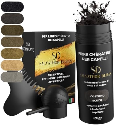 Fibre Cheratina per Capelli, Kit 3 Pezzi (Fibra 25 g + Applicator...