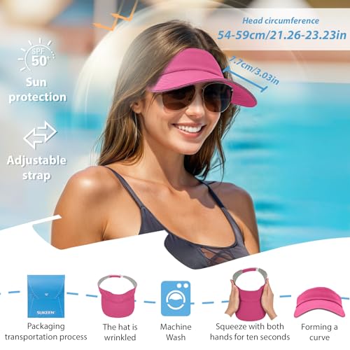Image of Sukeen Women's Adjustable Fit Runners Lightweight Comfort Performance Visor, Sports Sun Visor One Size Fits Most