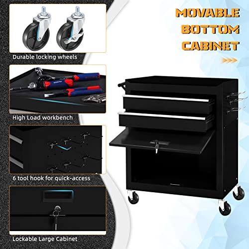 Intergreat Rolling Tool Chest With Wheels And 8 Drawers, Detachable Large Tool Cabinet With Lock For Garage, Locking Mechanic Tool Cart With Black Liner For Warehouse, Workshop, High Capacity #TOP5