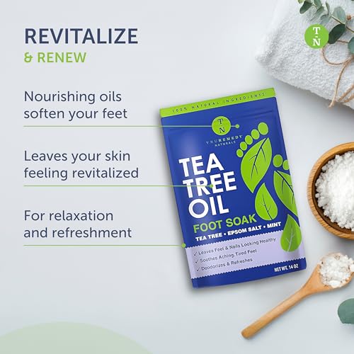 14oz Tea Tree Oil Foot Soak with Epsom Salt and Mint by Truremedy Naturals - Foot Soaking Salts for Dry and Tired Feet - Gently Exfoliates and Refreshes Feet for Soft, Supple Skin - Thumbnail 6