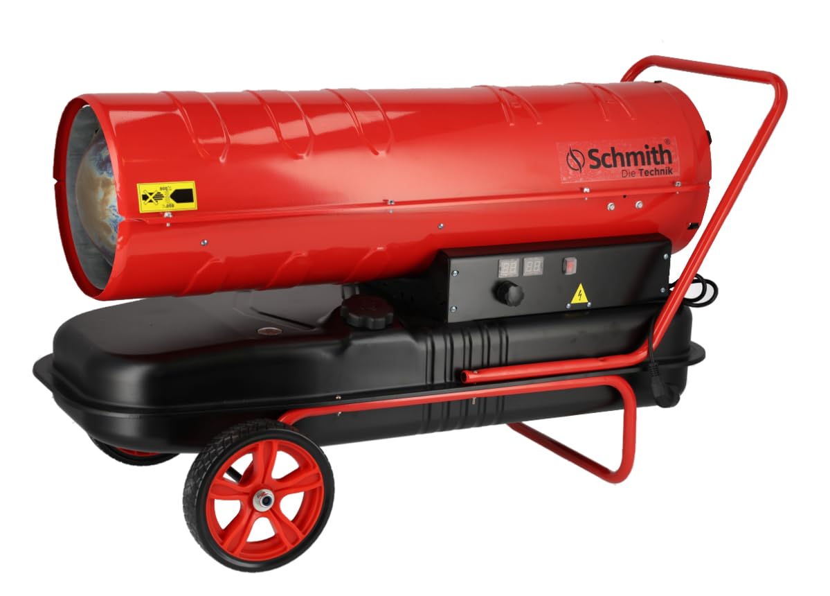 Calefacción para Obras, Cañón, Calefacción Diésel, Accesorios para Taller, para Calentar Grandes Espacios, Regulación de la Temperatura - 50 kW, con Carro