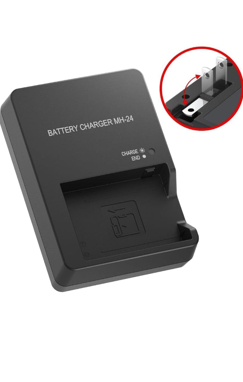 MICROUSB for use with Nik@on MH-24 Wall Battery Charger for: EN-EL14 EN-EL14A D3100 D3200 D3400 D3300 D3500 D5100 D5200 D5300 D5600 D5500 Df DSLR Coolpix P7000 P7100 P7700 Digital SLR Cameras, 1Pc