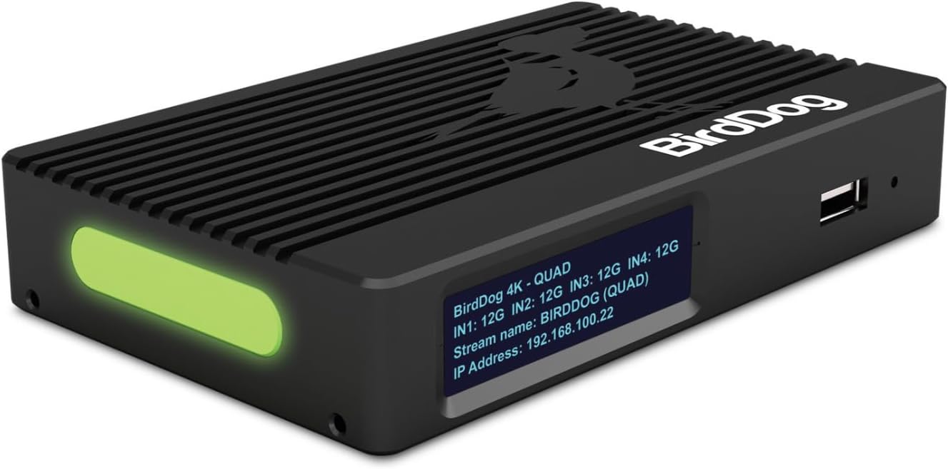 BirdDog 4K Quad HDMI NDI Encoder/Decoder High-Performance Video Converter with HDMI 2.0 and 12G SDI Support (Black)