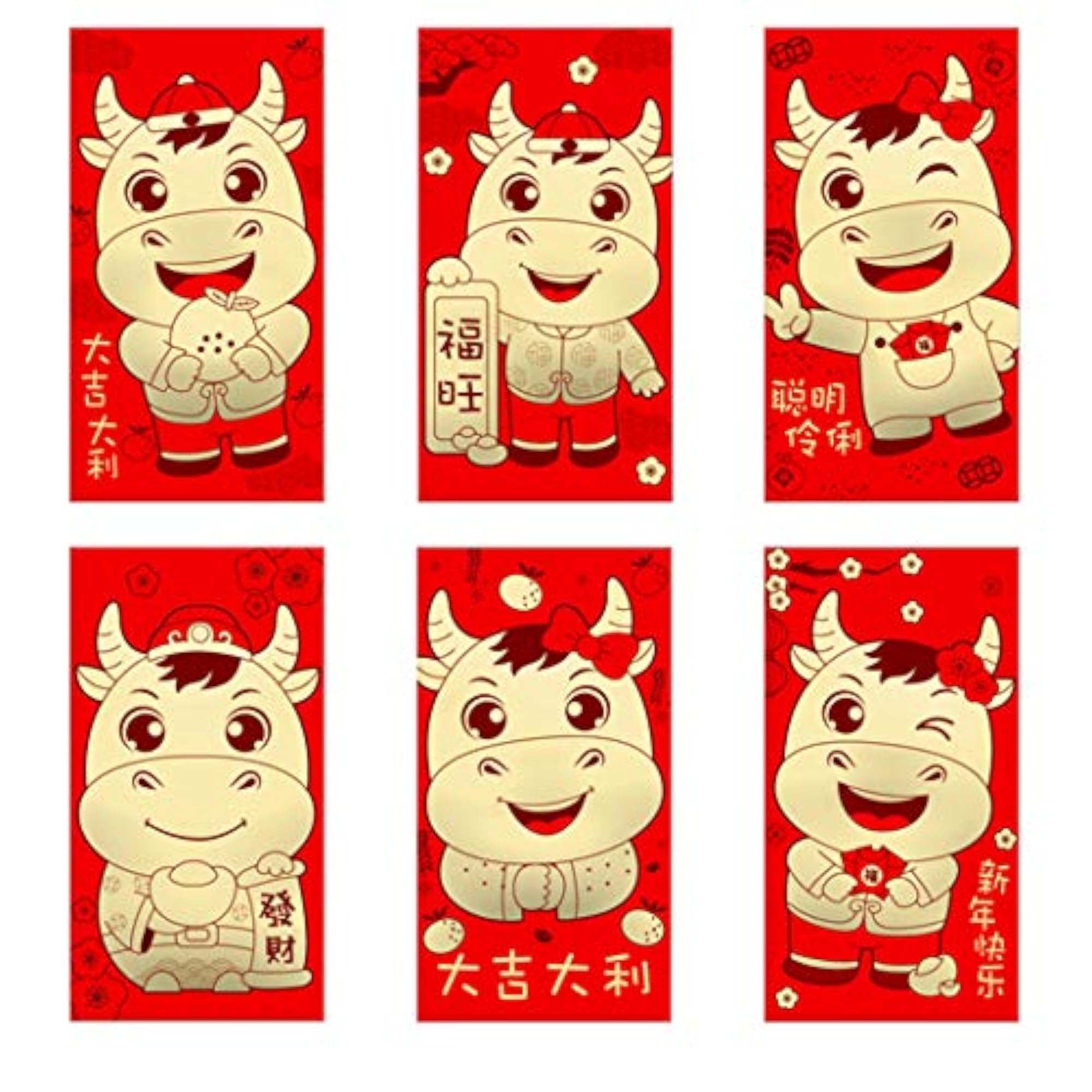 36PCS 2021 Ox Year Creative Lucky Money Envelopes