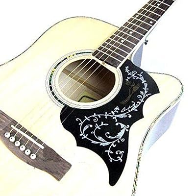 2 PCS Acoustic Electric Guitar Pickguard, Jacksupermall Guitar Hummingbird Pick Guards (Black)