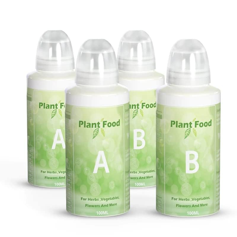 LETPOT Pflanzennahrung A & B Hydroponische Nährstoffe, Indoor-Pflanzendünger für Hydroponiksysteme, Gemüsedünger, Hydroponik-Zubehör, 2 Flaschen à 100 ml A-Lösung und 100 ml B-Lösung