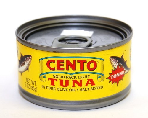 Cento - Italian Solid Light Tuna in Pure Olive Oil, (6) - 3 oz Cans by Cento