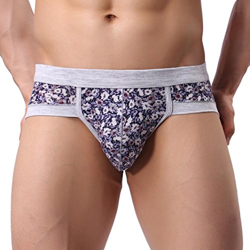 Hombres Ropa Interior Elástica Hombres Boxeador Calzoncillos Hombre LMMVP (M, Gris)