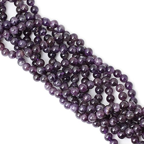 Cheavian 45Pcs 8Mm Natural Amethyst Gemstone Round Loose Beads Crystal Energy Stone Healing Power For Jewelry Making 1 Strand 15" #TOP3
