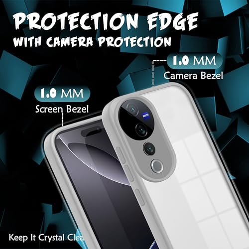 Image of V-TAN Back Cover for Vivo V40, V40 Pro Compatible Case, Transparent Clear, TPU, Camera Protective Shockproof Cover (Gray)