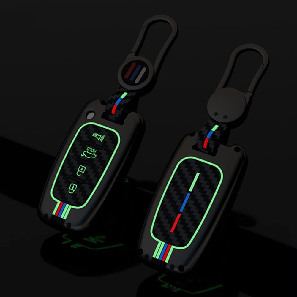 Zinc Alloy Key Fob Cover Case Compatible for Hyundai Elantra GT Genesis Genesis Coupe Sonata Veloster Tucson Kia Optima Rio Forte Koup Soul Sportage Gray