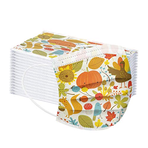 Christmas Face_Mask,3 Ply Disposable Facemasks for Adults Breathable Face Covering with Ear Loops