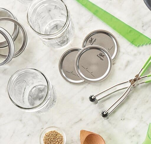 Ball 広口蓋とリングバンド ガラスメイソンジャー用 缶詰 漬物 ジュース ジャム ゼリー用 12個 3個パック (蓋/バンド合計