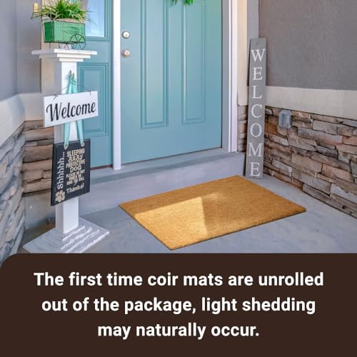 KANKUN Coco Coir Door Mat with Heavy Duty Backing, Welcome Doormat (17" x 30"), Doormat Entrance (Plain - 1Pack) - Image 7