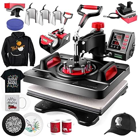 AKEYDIY 8 in 1 Heat Press Machine Professional Sublimation Machine 12" X 15" Swing Away Shirt Printing Heat Transfer Digital Industrial-Quality Heat Press Machine for T Shirts Mug Hat Plate Cover