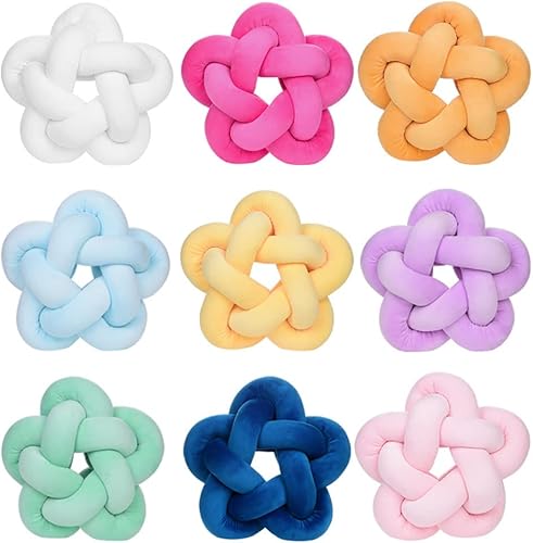 Miniatura 2 de chislim Bolas de almohada, almohada redonda con nudo hecho a mano, almohadas redondas de felpa decorativas para el hogar, para sofá, dormitorio,