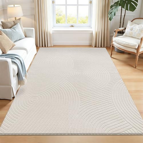 Tapete decorativo beige 5x7 ft U'Artlines miniatura 1