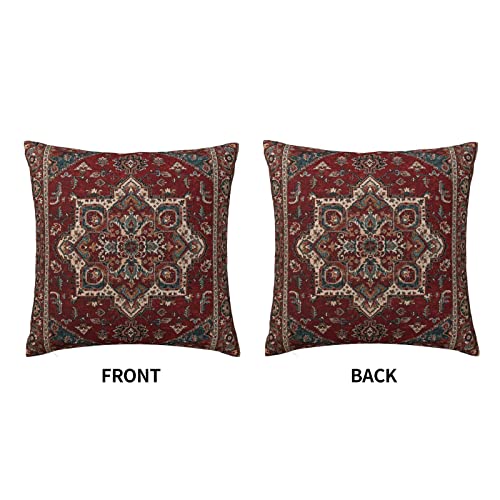 Qesimlt Northwest Persian Silk Carpet Print Pillow Case Square Pillowcase Soft Throw Pillow Cover Home Decor For Living Room Couch Sofa Car Cushion Cover 18"X 18" #TOP2