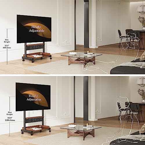 FITUEYES Suporte de TV de piso rolante para TV LCD / LED de 101 a 203 cm grande carrinho de TV resis
