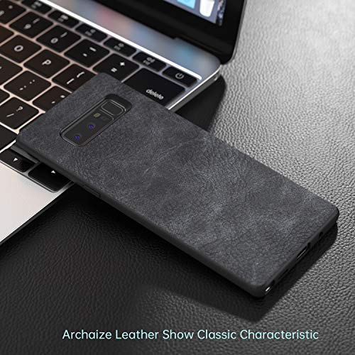 Salawat For Galaxy Note 8 Case, Slim Pu Leather Vintage Shockproof Phone Case Cover Lightweight Soft Tpu Bumper Hard Pc Hybrid Protective Case For Samsung Galaxy Note 8 (Black) #TOP4