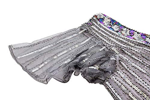Image of Women 1920s Gatsby Vintage Sequin Flapper Fringe Party Plus Dress with 20s Accessories Set
