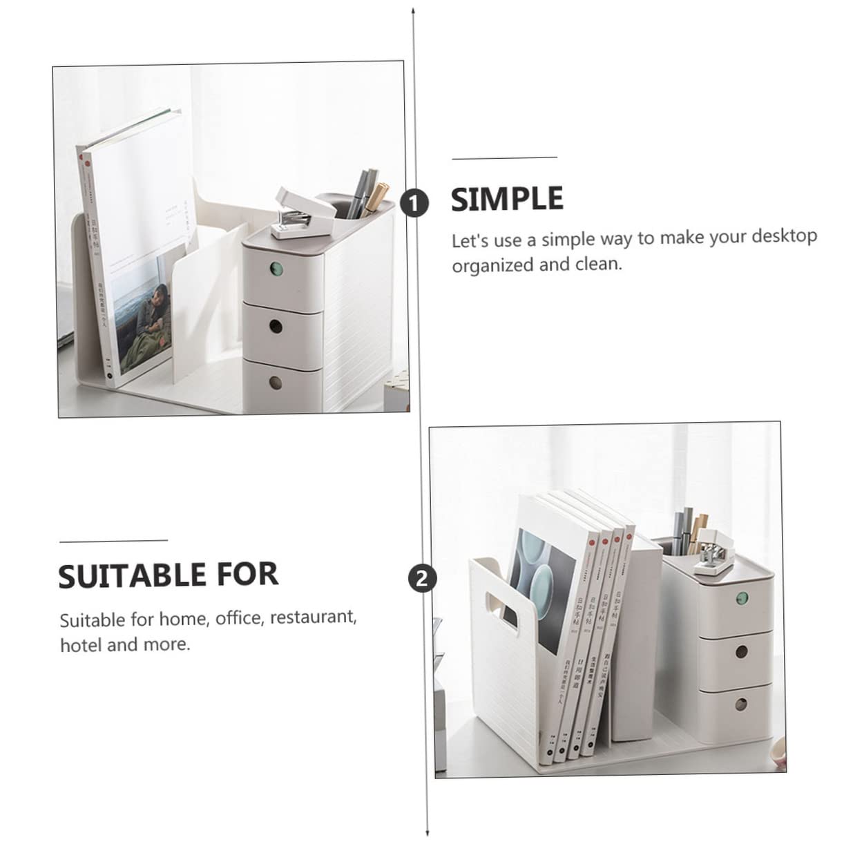 YARNOW Boîte De Rangement Pour Bureau Conteneur De Stockage Pour Fournitures De Bureau Organisateur De Maison