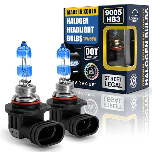 Premium OEM 9005/HB3 Halogen Headlight Bulbs (High Beam) - Street-Legal & DOT Compliant for On-Road Use Automotive Head Light Replacement for Car 12V 65W Plug & Play Pack of 2 - Made in Korea