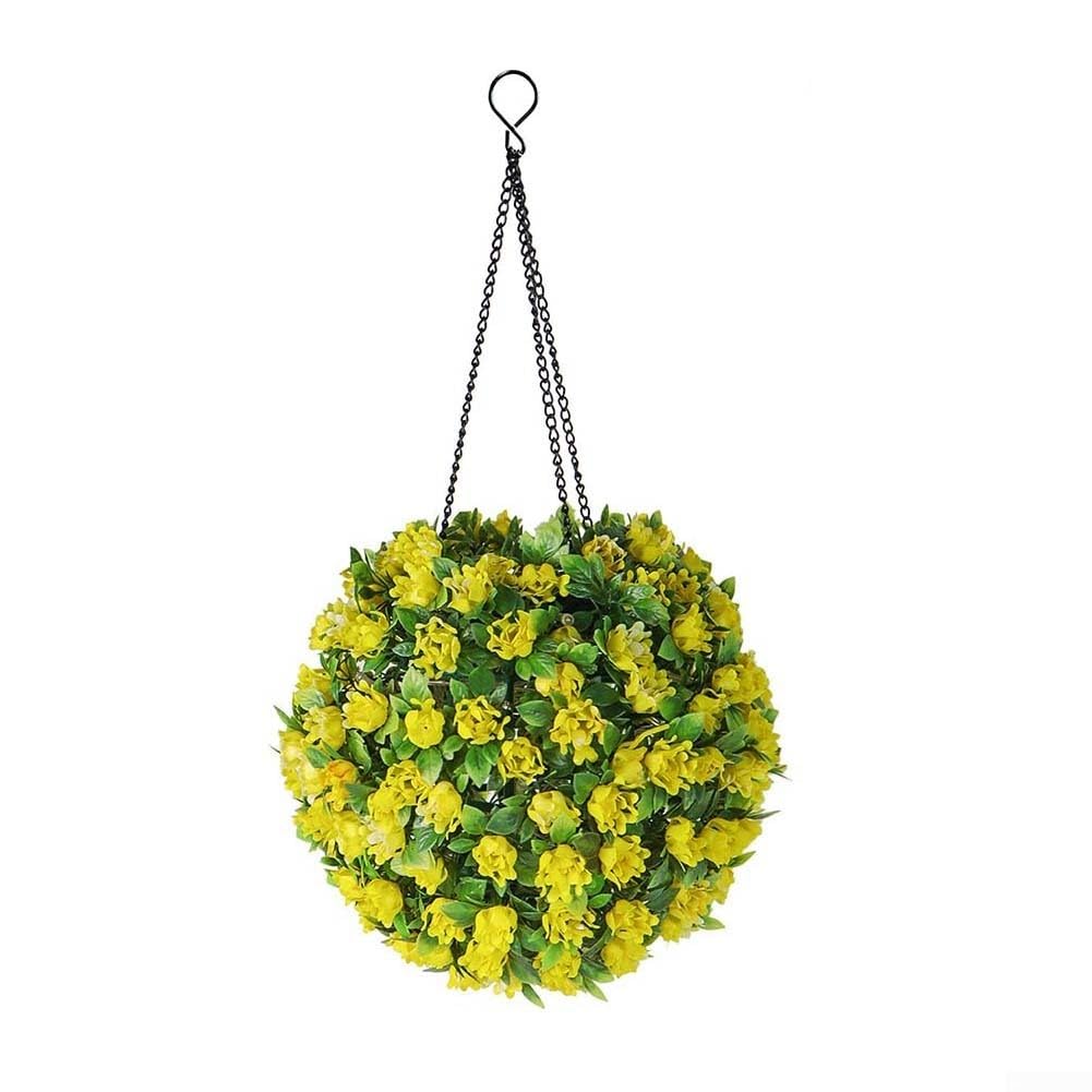 Lampada a sfera da appendere all'esterno, a energia solare, pianta artificiale resistente alle intemperie per la decorazione del giardino (B)