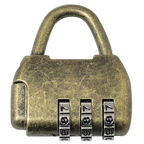 Image of Vintage Password Padlock Antique Bronze Zinc Alloy Lock Latch Hasp for Jewelry Box, Cabinet