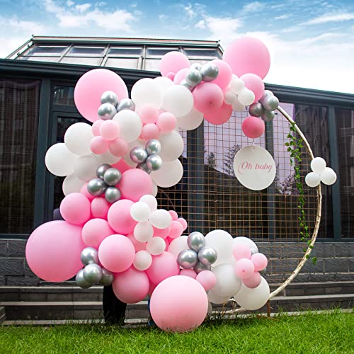 Image of 120Pcs 5 Inch Metallic Silver Balloons, Metallic Chrome Silver Latex Balloons, Mini Small Balloons for Birthday Wedding Party Decorations. (Silver)