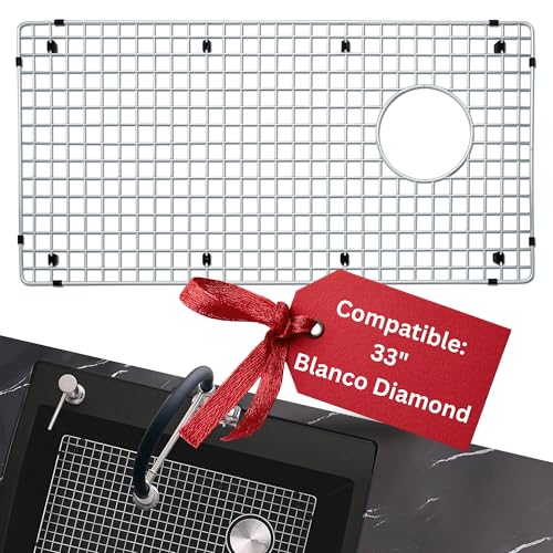 VALUN 221010 Sink Grid - Only Compatible with 33 Blanco Diamond Super Single - Sink Grid Size [28.12 x 14.31] - Durable Stainless Steel for Enhanced Efficiency
