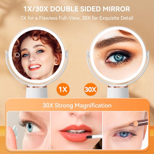 Espejo para Maquillaje Auxmir 30X con Luz y Rotación miniatura 2