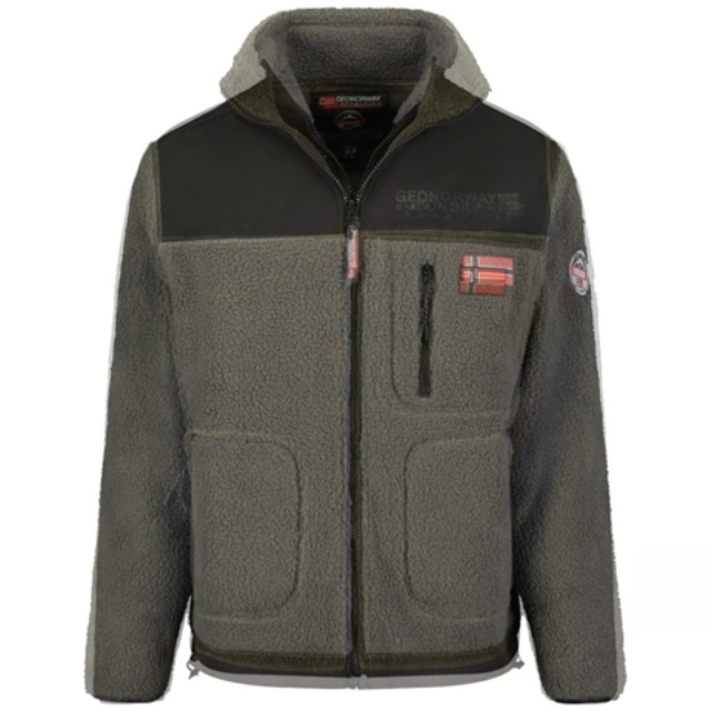 Forro Polar Geographical Norway Para Hombre – Color Gris, Manga Larga, Tejido De Poliéster Cálido