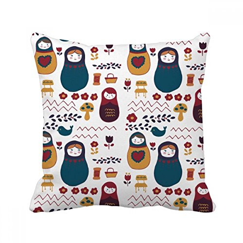 DIYthinker Russia Dolls Flower Poster Russian Matryoshka Throw Pillow Sleeping Sofa Cushion Cover