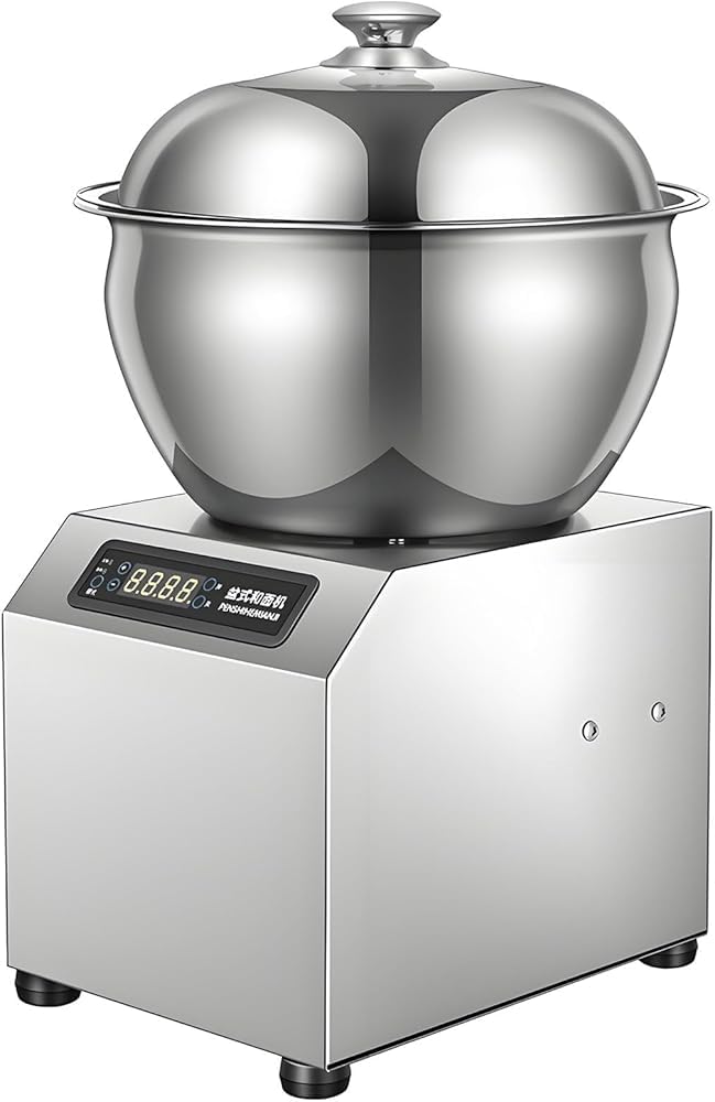 Kommerzieller Teigmixer, 1800 W, 5 kg/8 kg, robuste Mehlmischmaschine mit Touch-Steuerung und Timer, professioneller Teigbereiter für Bäckerei, Restaurant, Pizza und Brot