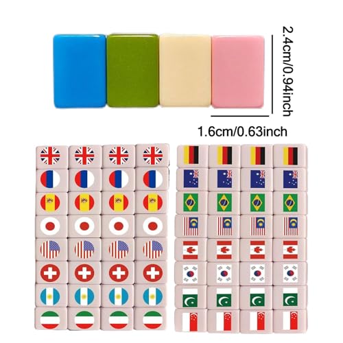 Set de Mahjong con 65 fichas mini enum 2.4x1.6x1.2cm miniatura 6