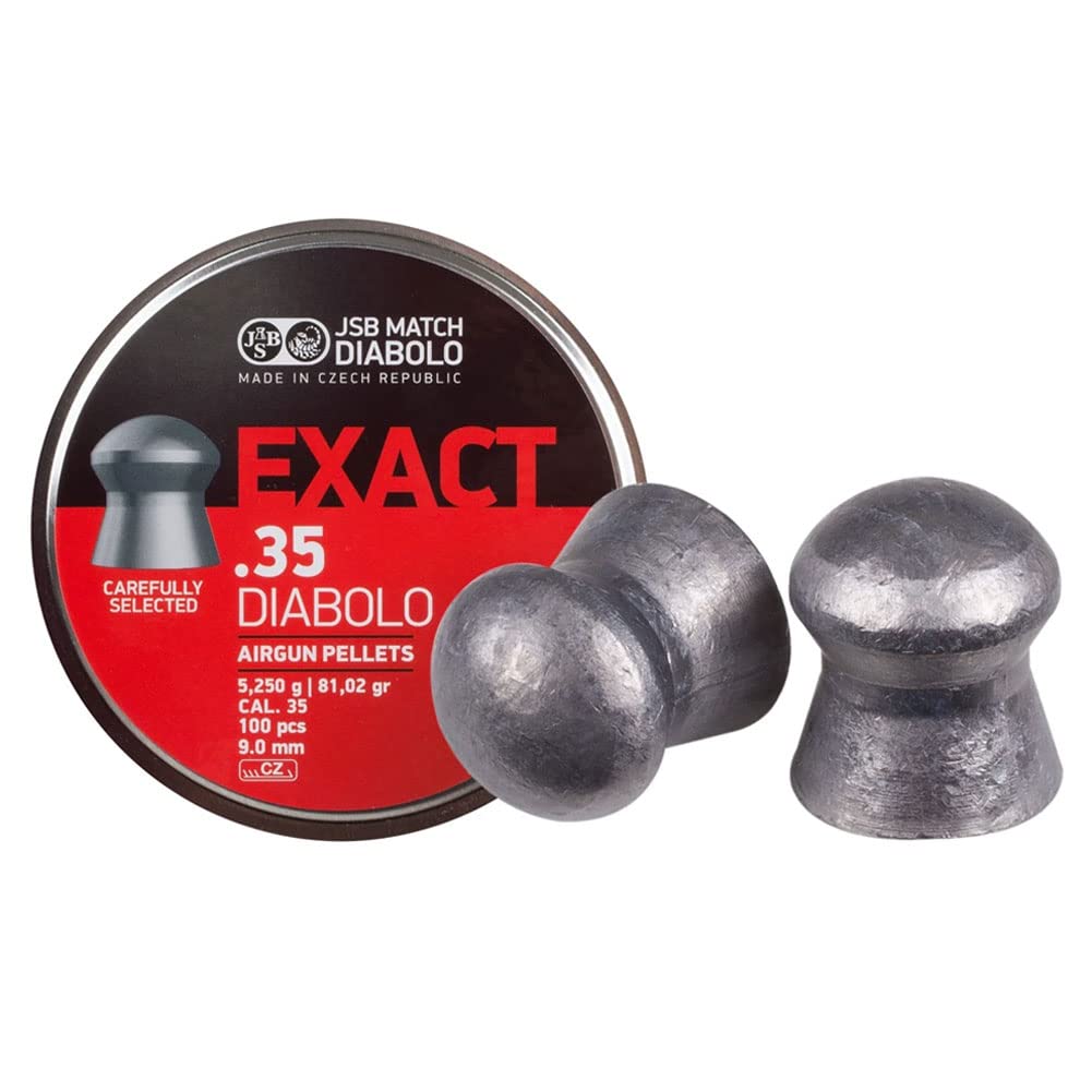 Predator International Diablo Exact 35Cal, 81.02Gr Airgun Pellets, Set of 2-100 ct per tin, 200 ct in Total, Multi