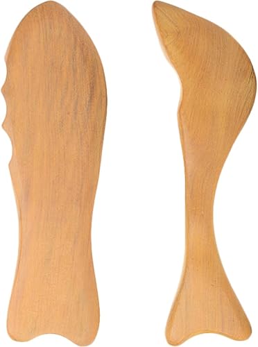 Beavorty Tabletas de Gua Sha en forma de pez, tableros de guasha, herramientas de guasha de madera, tabla de gua sha, pierna de gua sha,