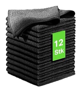 Kemes Mikrofasertücher 12er Pack Schwarz